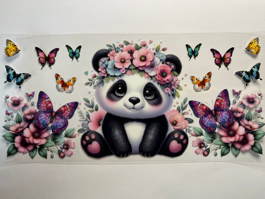 Baby Panda with Flowers