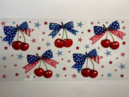 Red White & Blue Cherries & Bows
