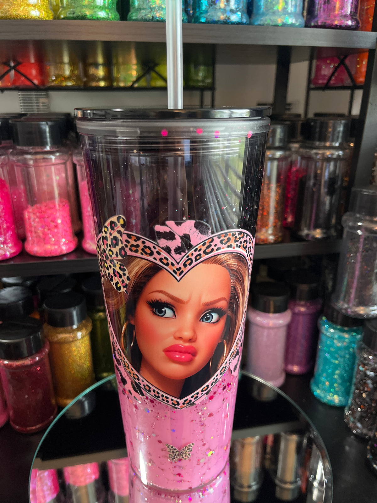 Crashout Barbie with Pink & Black Leopard